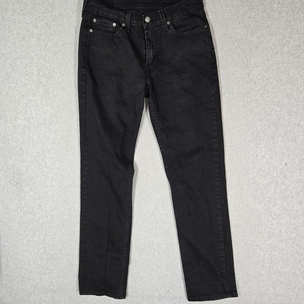Levi's 514 Men Jeans 30X32 Black Denim Straight Low Rise 30" Inseam Stretch